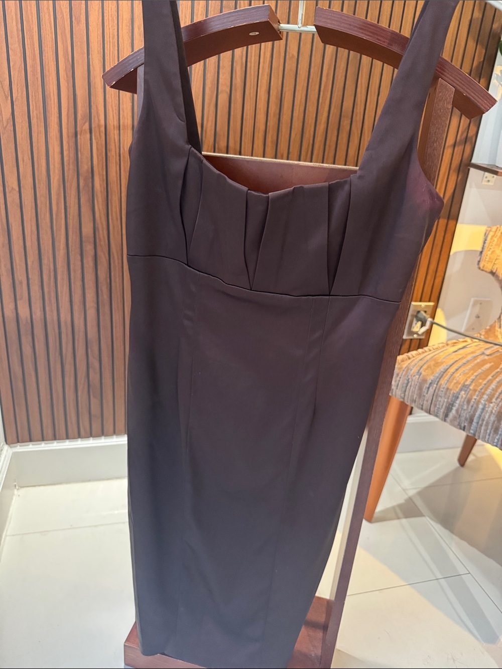 Calvin Klein Espresso Brown Sheath Dress Sleeveless Midi